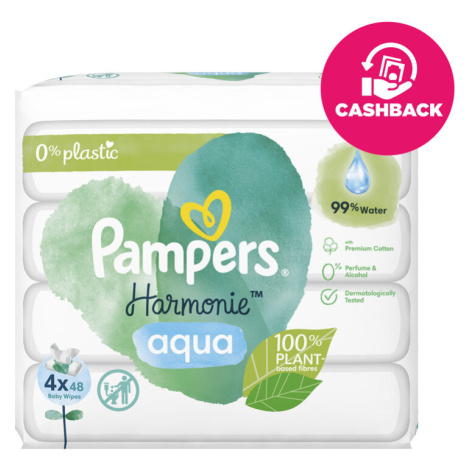 PAMPERS Harmonie Aqua vlhčené obrúsky Plastic Free 15x48 ks =