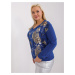 Cobalt blue plus size blouse with long sleeves