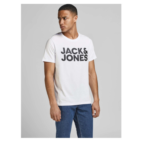 Biele pánske tričko Jack & Jones