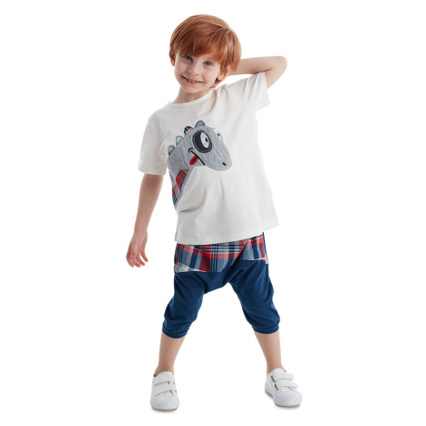 Denokids Dino Plaid Boy's T-shirt Shorts Set