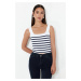 Trendyol Ecru Basic Striped Top Knitwear Blouse