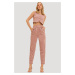 Trend Alaçatı Stili Women's Powder Pink High Waist Carrot Pants