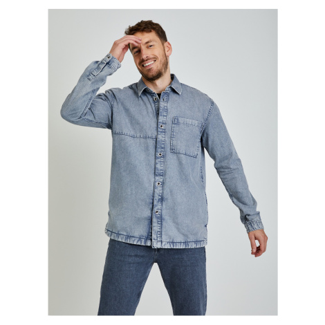 Light Grey Men's Denim Shirt Tom Tailor Denim - Men's