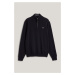 SVETER GANT SUPERFINE LAMBSWOOL HALF ZIP BLACK