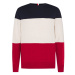 Tommy Hilfiger Sveter - COLOR BLOCK SWEATER červený