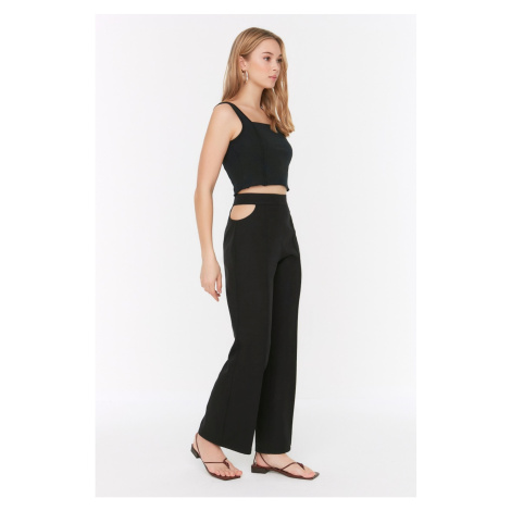 Trendyol Black Petite Cut Out Detailed Trousers