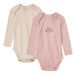 lupilu® Dievčenské bavlnené body pre bábätká BIO, 2 kusy (biela/ružová)