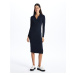 LC Waikiki Polo Neck Plain Long Sleeve Women's Dress