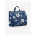 Modrá dámska kvetovaná kozmetická taška Reisenthel Toiletbag XL Garden Blue