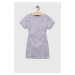 Dievčenské bavlnené šaty Sisley fialová farba, mini, priliehavá
