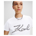 Tričko Karl Lagerfeld Boucle Karl Signature T-Shirt White