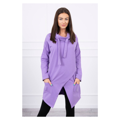 Tunic with clutch at the front dark purple Oversize