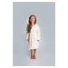 Stylish girls' long-sleeved bathrobe - ecru/print