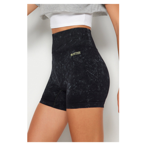 Trendyol Black Seamless Washed Knitted Sports Shorts/Short