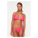 Trendyol Fuchsia Triangle Tunnel Bikini Top