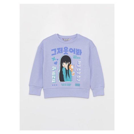 LC Waikiki Crew Neck Printed Long Sleeve Girl's Sweatshirt