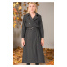 Z6674 DEWBERRY WOMEN'S TRENCH COAT-STRAIGHT BLACK