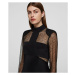 Šaty Karl Lagerfeld Lace & Silk Midi Dress Čierna