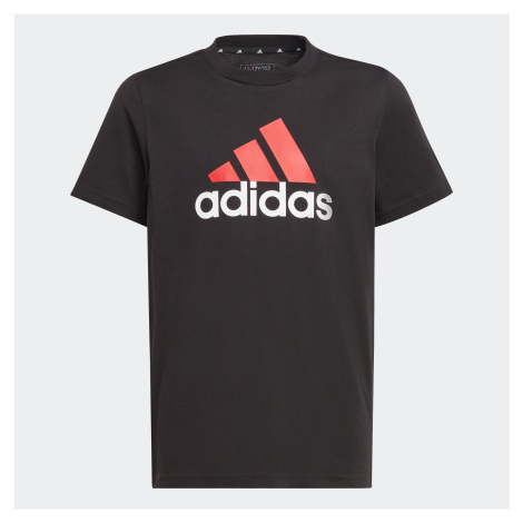 Detské tričko na fitness čierno-červené s logom Adidas