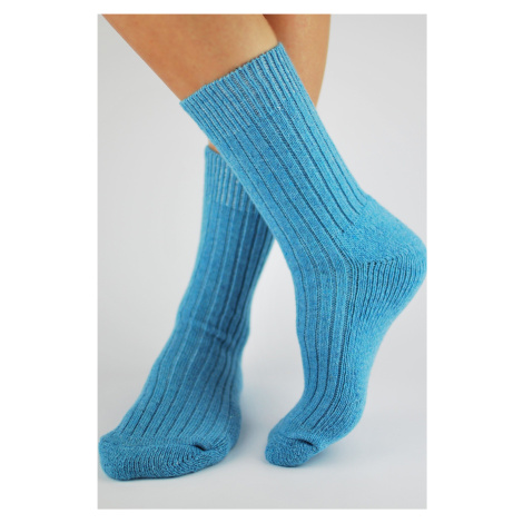 Dámske ponožky Noviti SW001 s vlnou Modrá