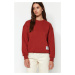 Trendyol Tile Label Detailed Regular Crew Neck Knitted Sweatshirt