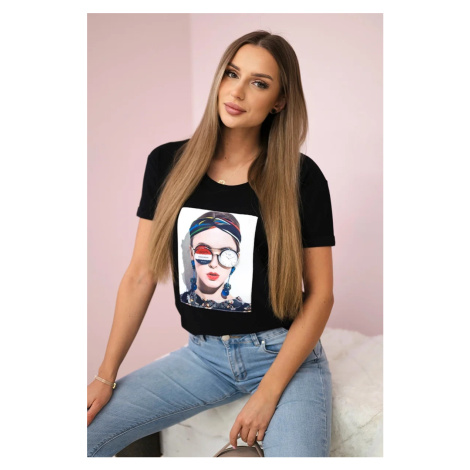 Women's graphic blouse black