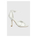 Kožené sandále Guess HYSON biela farba, FL6HYS LEA03