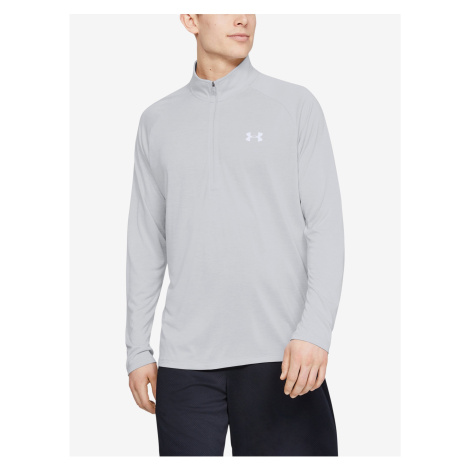 Svetlosivé športové tričko Under Armour UA Tech 2.0 1/2 Zip