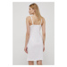 Bavlnené plážové šaty Calvin Klein biela farba, mini, priliehavé