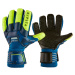 Detské brankárske futbalové rukavice F500 RESIST SHIELDER modro-žlté