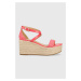 Sandále MICHAEL Michael Kors Serena dámske, ružová farba, na platforme, 40S2SEMS1B