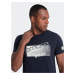 Ombre Men's logo cotton t-shirt - navy blue