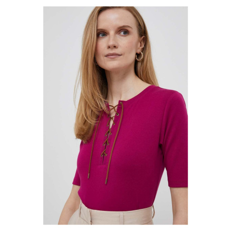 Tričko Lauren Ralph Lauren dámsky, fialová farba