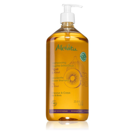 Melvita Extra-Gentle Shower Shampoo sprchový šampón na vlasy a telo Fig & Kiwi