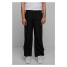 Men's wide poplin trousers - black