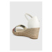 Sandále Tommy Hilfiger MID WEDGE CORPORATE dámske, biela farba, na kline