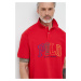 Bavlnené polo tričko Polo Ralph Lauren červená farba, s nášivkou