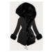 Čierna obojstranná zimná bunda parka-kožúšok J Style (11Z8085)