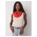 Lady's red and grey scarf in polka dots