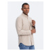 Ombre Men's REGILAR FIT cotton shirt with pocket - beige