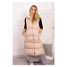 Quilted vest with hood beige