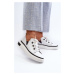 Patent leather women's sneakers D&A White