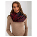 Dark grey and red women's knitted scarf