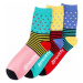 Meatfly 3 PACK - ponožky Stripe s Dot socks - S19 Multi pack 36-39