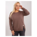 Brown plus size blouse with a round neckline