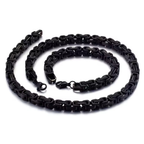 Sada z chirurgickej ocele Be Hard Čierna / retiazka a náramok