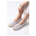 Mio Gusto Barbara White Color Knitted Women's Espadrille Shoes