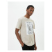 Koton Slogan Printed T-Shirt Slim Fit Crew Neck Short Sleeve Cotton