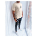 Light beige men's T-shirt with print from Dstreet