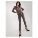 Women's dark gray velour set with application